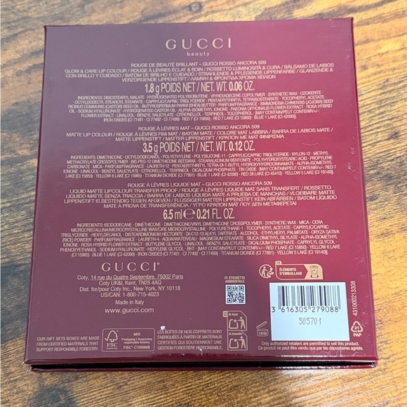 Gucci Beauty Lipstick Gift Set- Rosso Ancora 509 - Picture 4 of 5